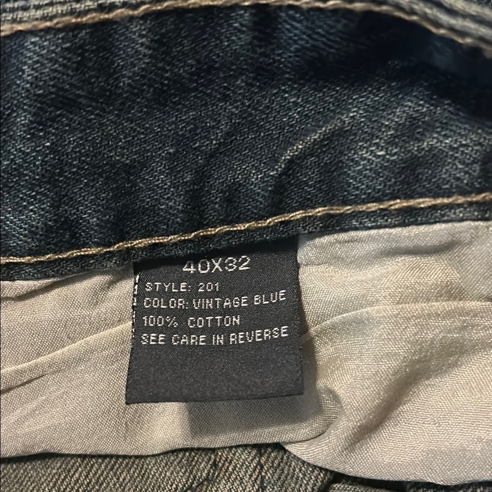 Karizma Collections Men's Jeans Size 40/32 Vintage Blue Wash - Picture 9 of 9